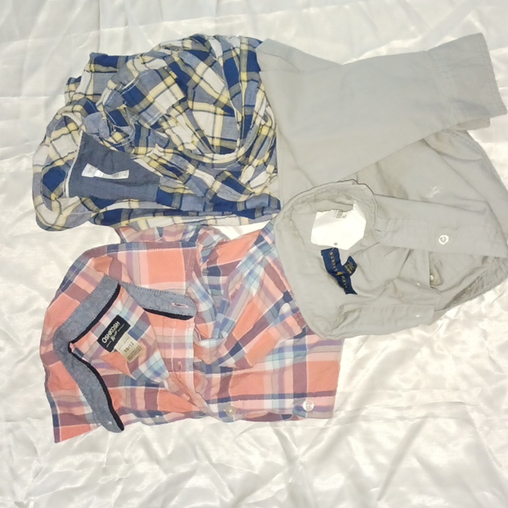 Bundle of 3 boys button down shirts